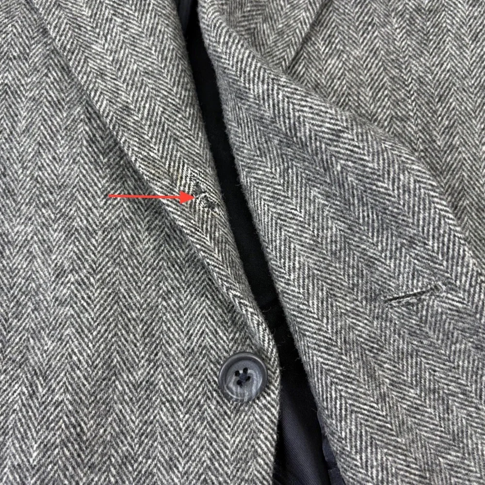 Cricketeer Sport Coat 44R Gray Herringbone Wool Camel Hair Old Money Classic